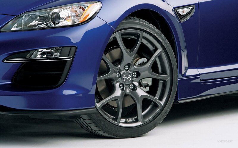 blue mazda car wheel