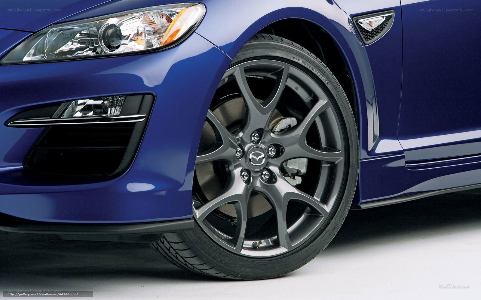 blue mazda car wheel