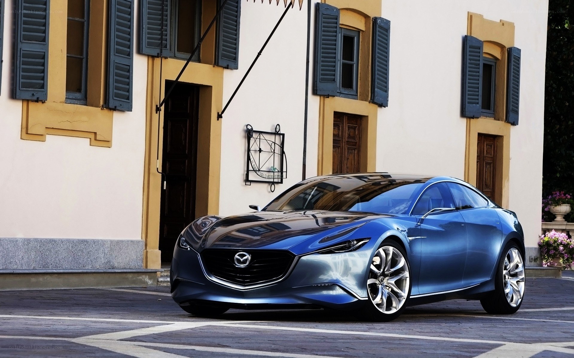 Blue Mazda concept car