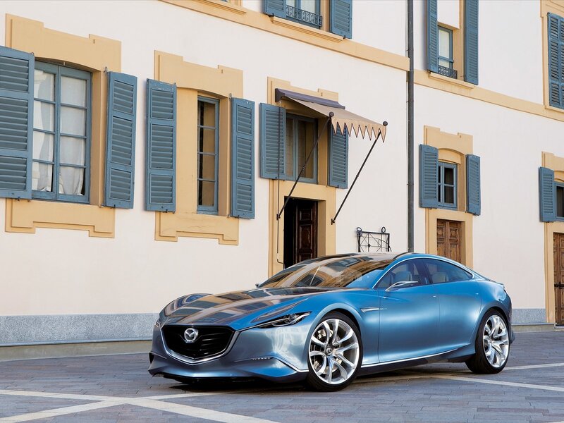 Blue Mazda concept car