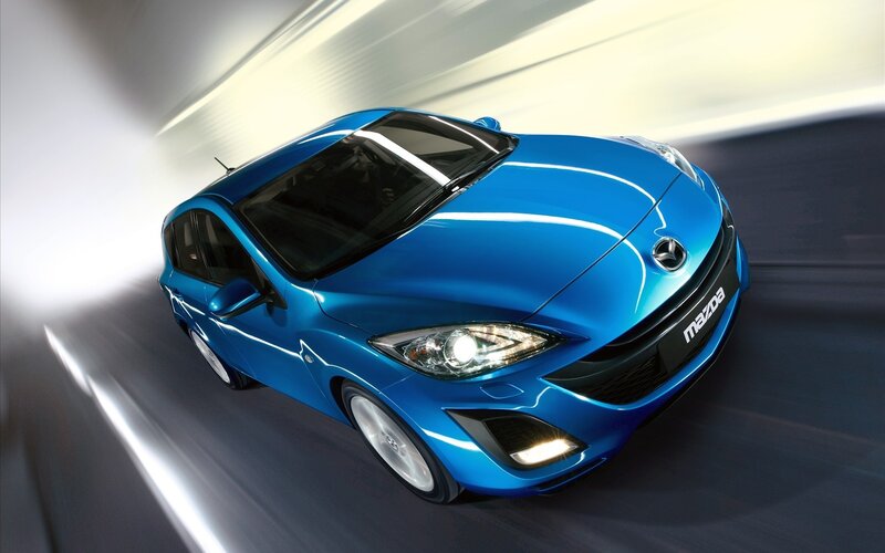 Blue Mazda Hatchback