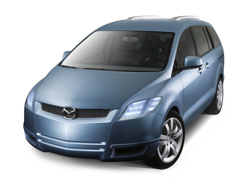 Blue Mazda minivan