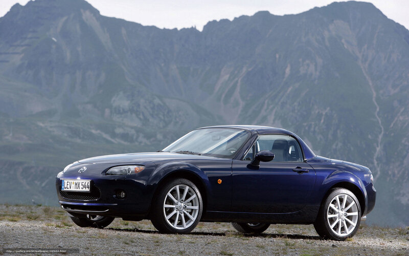 Blue Mazda MX-5 sports car