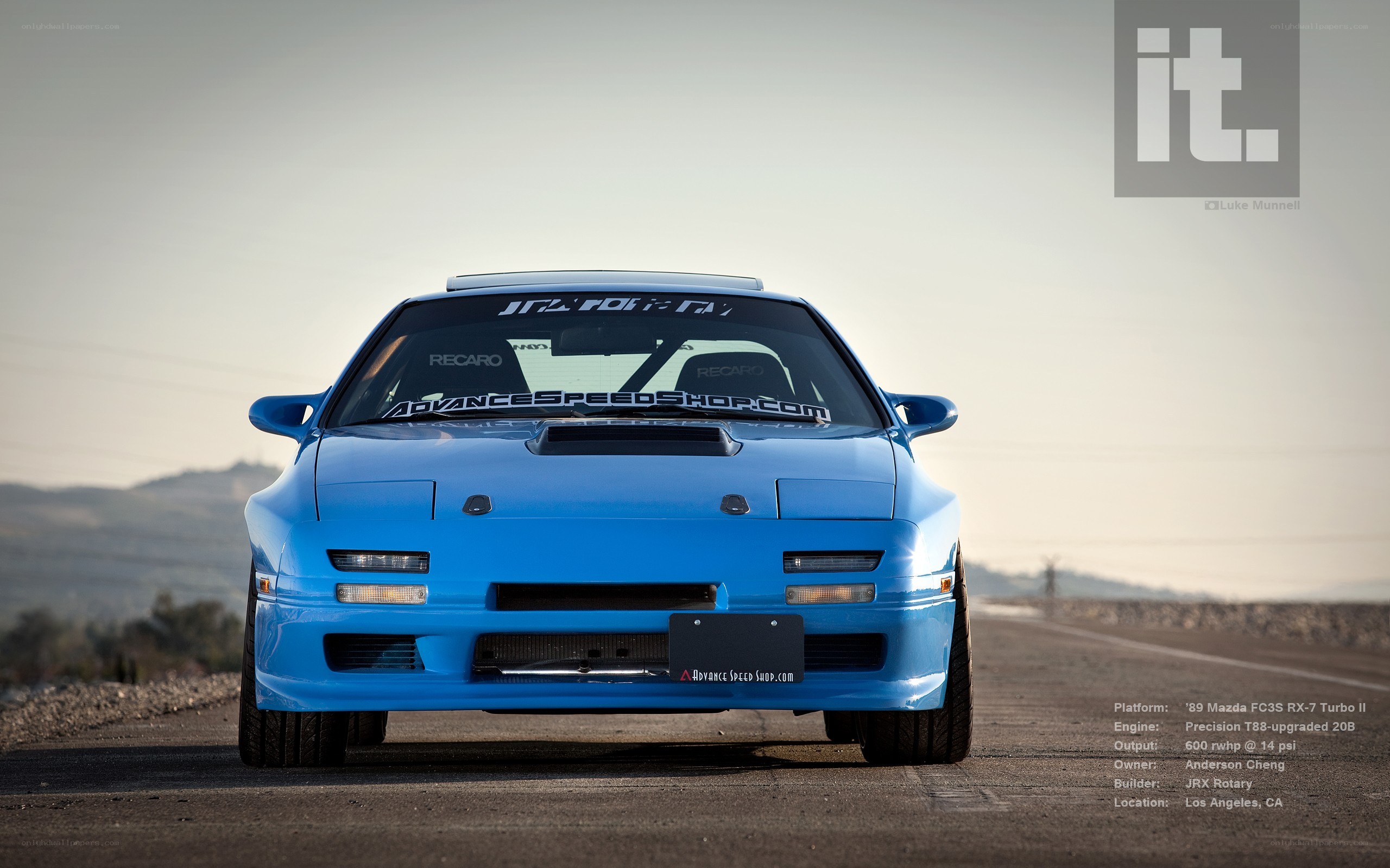 Blue Mazda RX-7 Turbo