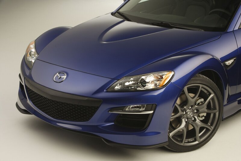Blue Mazda RX-8 sports car