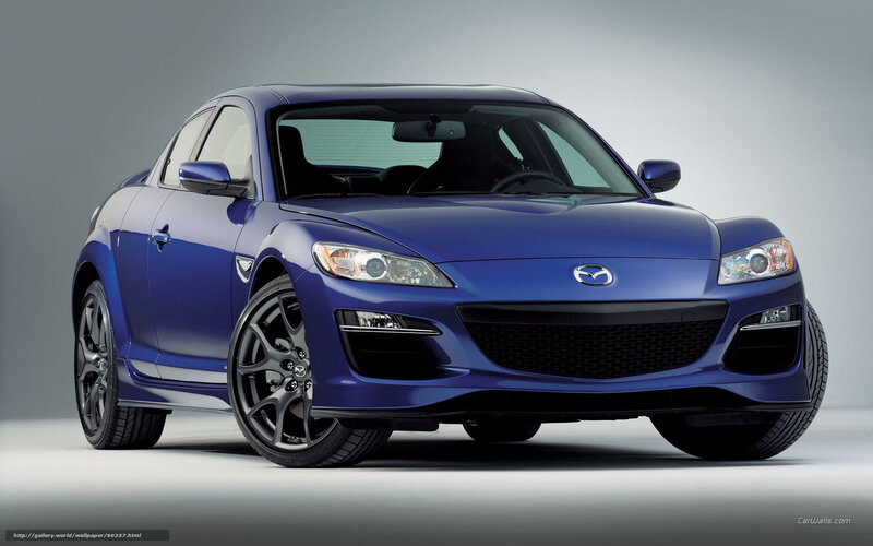 Blue Mazda RX-8 sports car