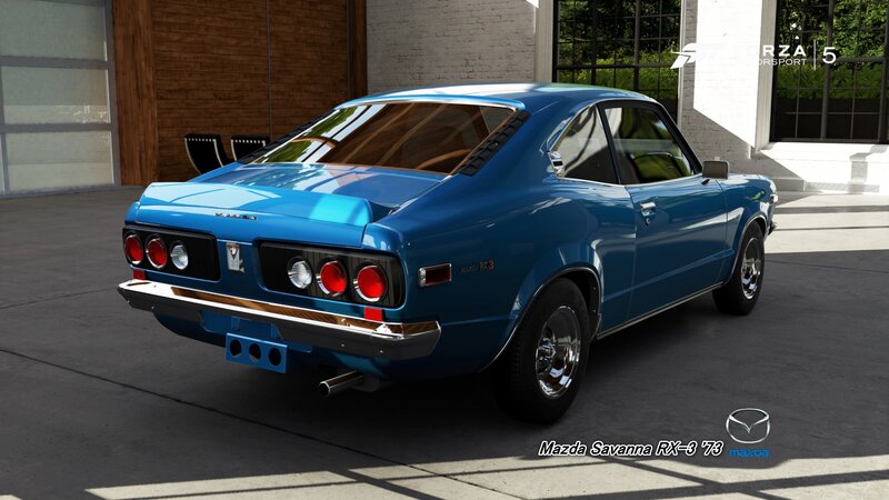 Blue Mazda Savanna Rx-3 — Calm