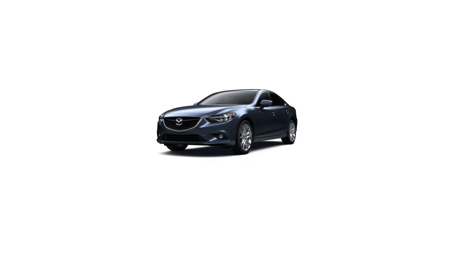 blue mazda sedan car