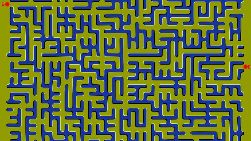 Blue Maze on Green