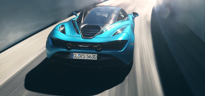Blue McLaren Sports Car — Dynamic