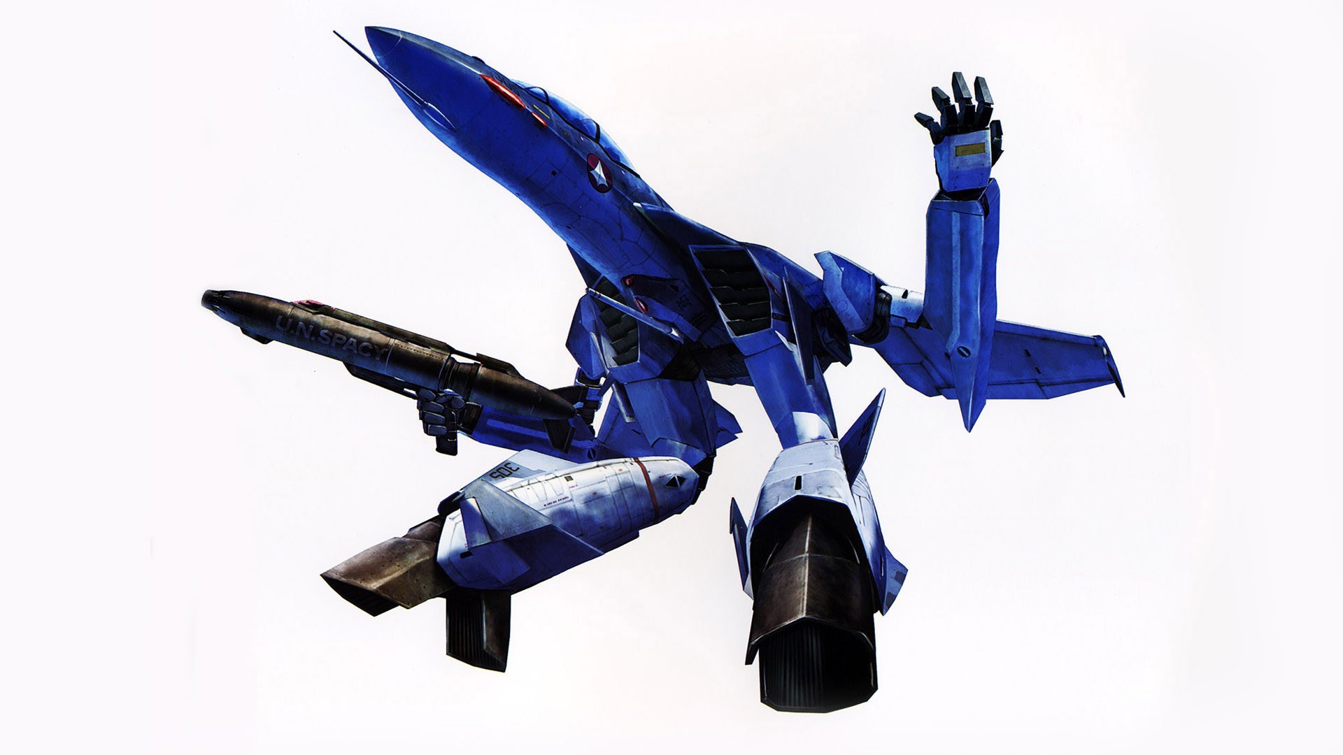 blue mecha jet fighter