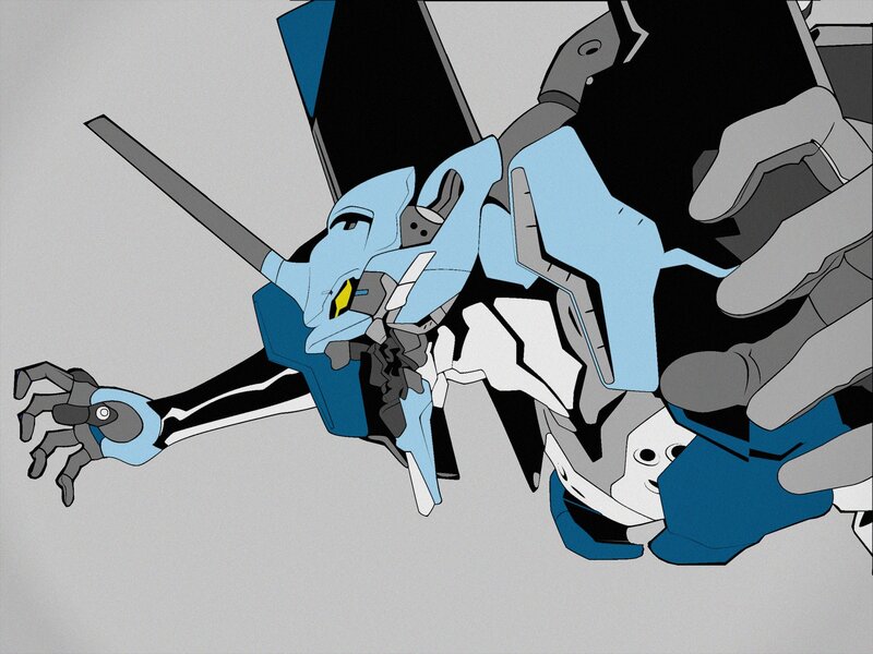 Blue Mecha Robot — Dramatic, Anime, Sword