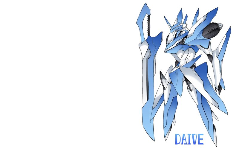Blue mecha robot with sword