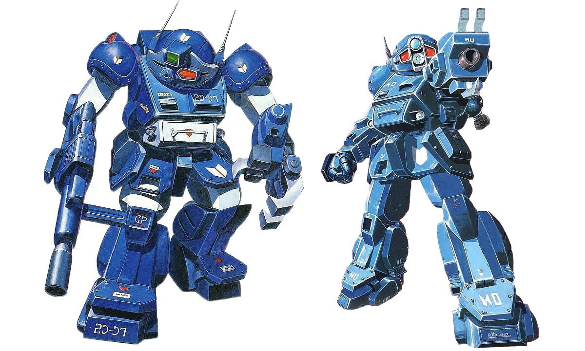 Blue mecha robots