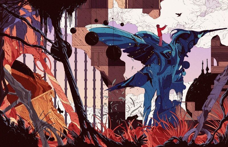 Blue Mechanical Bird