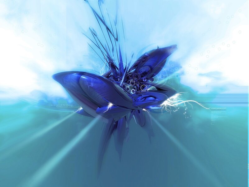 Blue Mechanical Flower