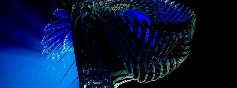Blue Mechanical Structure — Dramatic
