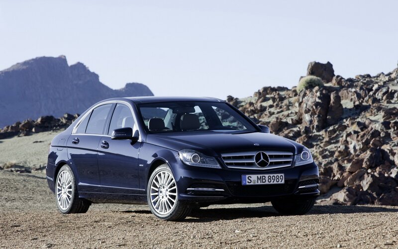 Blue Mercedes-Benz C-Class sedan