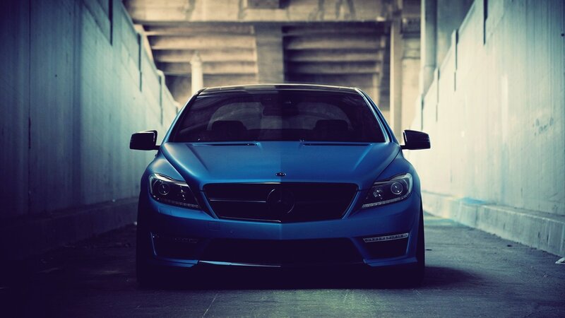 Blue Mercedes-benz Car