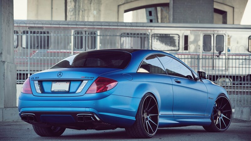 blue mercedes-benz cl63 amg