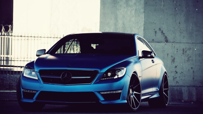 blue mercedes-benz coupe