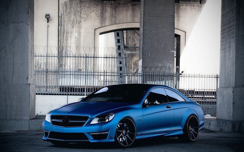 blue mercedes-benz coupe