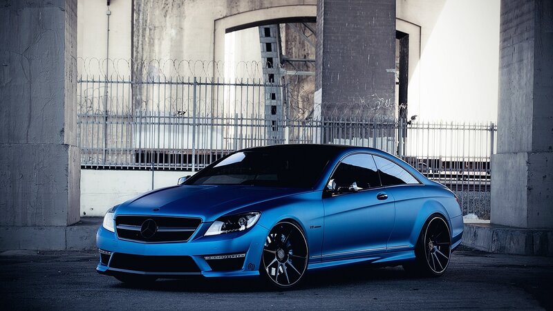 blue mercedes-benz coupe