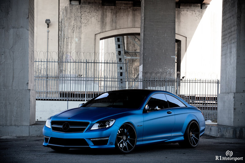Blue Mercedes-Benz Coupe — Dramatic
