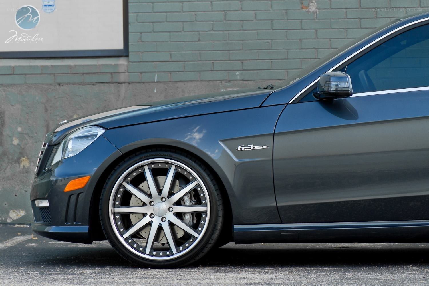 Blue Mercedes-Benz E63 AMG