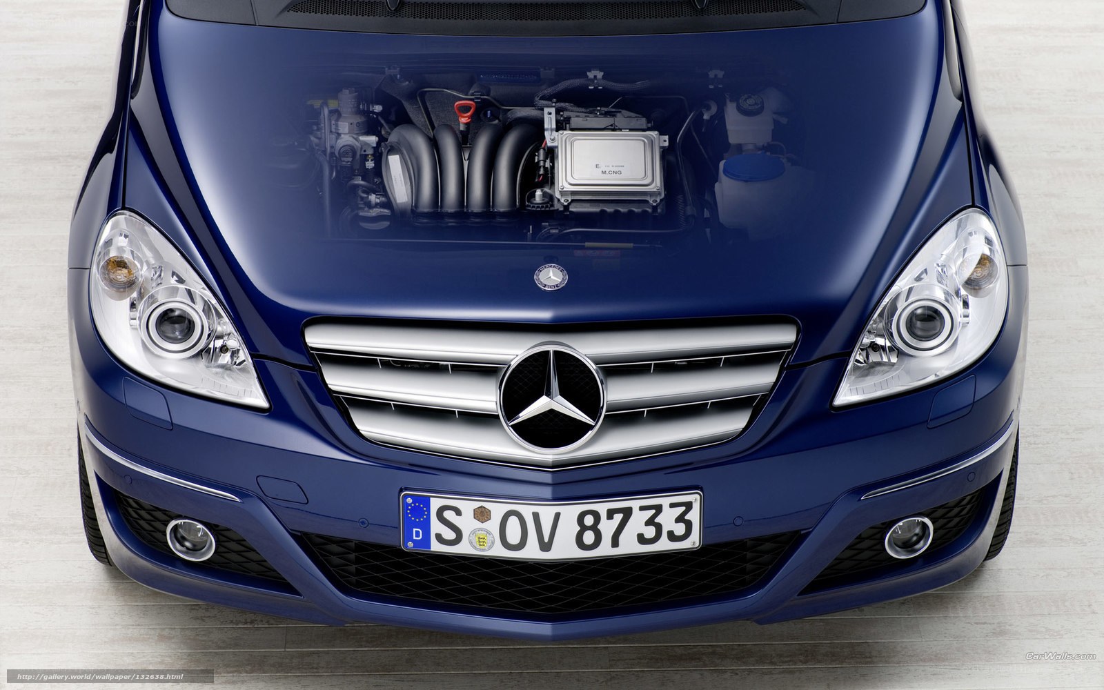 blue mercedes-benz front view