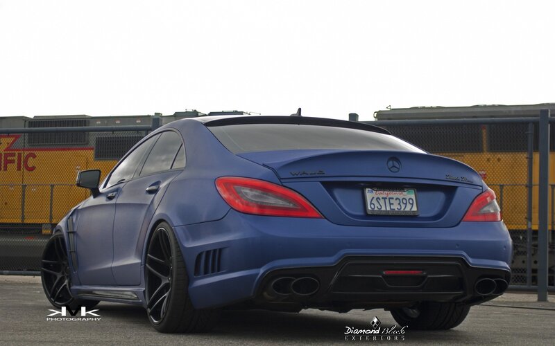 Blue Mercedes-Benz Sedan — Dramatic, Afternoon