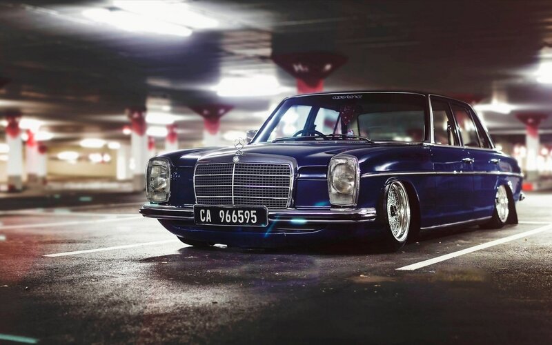 Blue Mercedes-benz Sedan — Dramatic