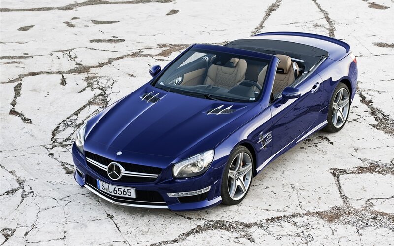 blue mercedes-benz sl550 convertible
