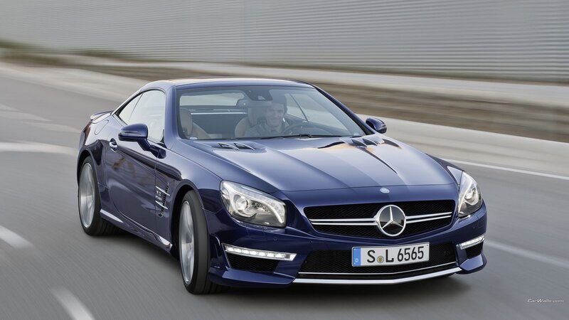 Blue Mercedes-benz Sl550 — Dynamic, Afternoon
