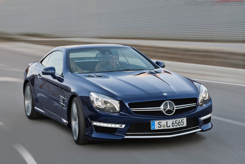 Blue Mercedes-benz Sl550 — Dynamic