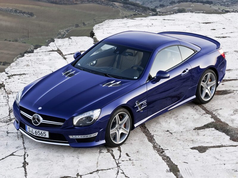 Blue Mercedes-Benz SL63 AMG