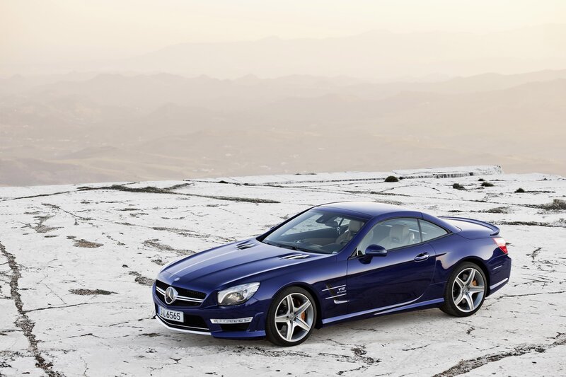 Blue Mercedes-Benz SL63 AMG