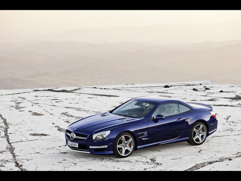 Blue Mercedes-Benz SL63 AMG