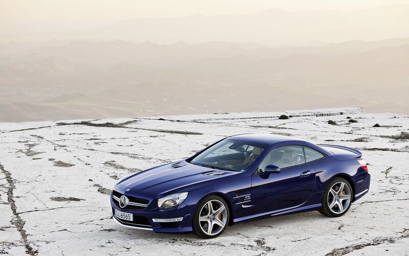 Blue Mercedes-Benz SL63 AMG