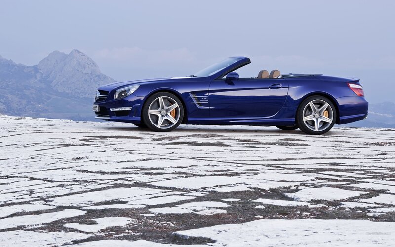 Blue Mercedes-Benz SL63 AMG
