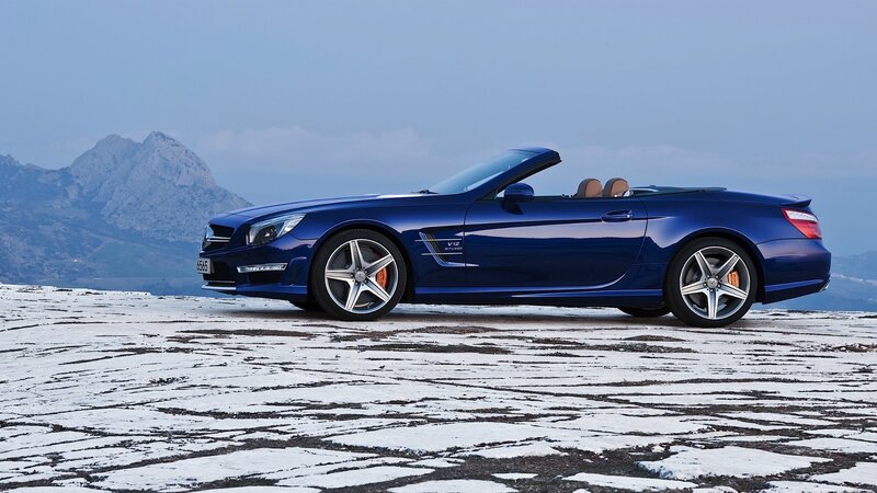 Blue Mercedes-Benz SL63 AMG