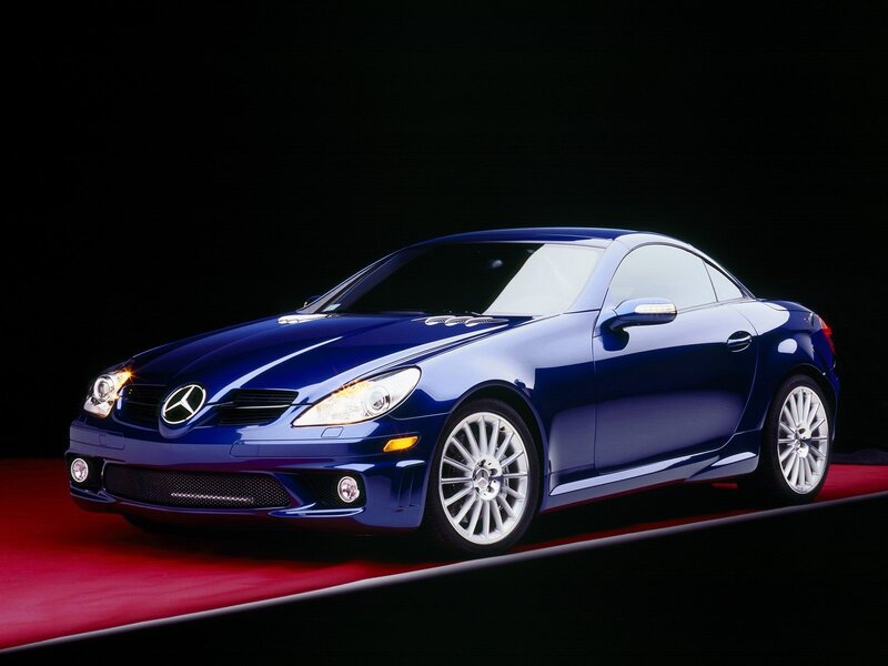 Blue Mercedes-Benz SLK