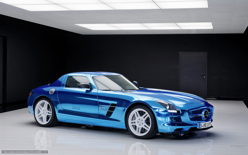 Blue Mercedes-Benz SLS AMG