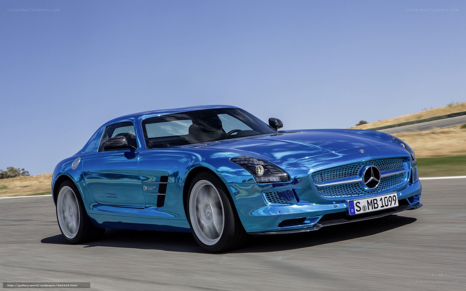 Blue Mercedes-Benz SLS AMG