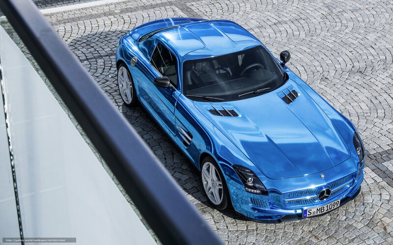 Blue Mercedes-Benz SLS AMG