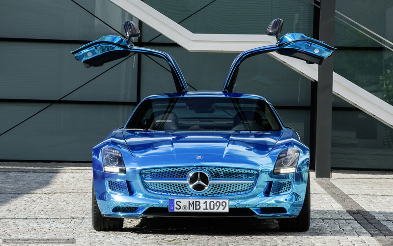 Blue Mercedes-Benz SLS AMG — Dramatic, Afternoon, Photograph, Car