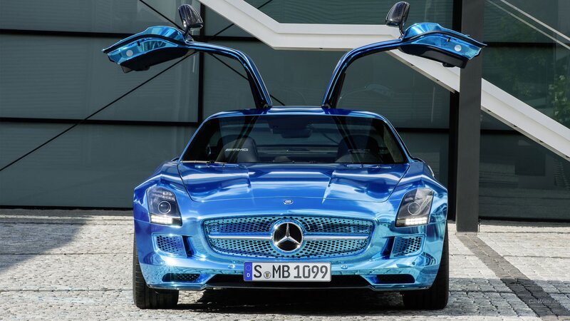 Blue Mercedes-Benz SLS AMG — Dramatic, Afternoon