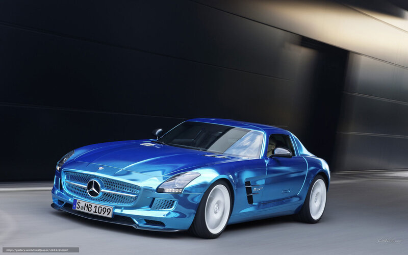 blue mercedes-benz sports car