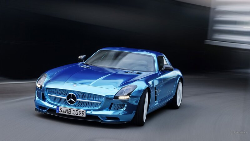 Blue Mercedes-benz Sports Car — Dynamic, 3d Render