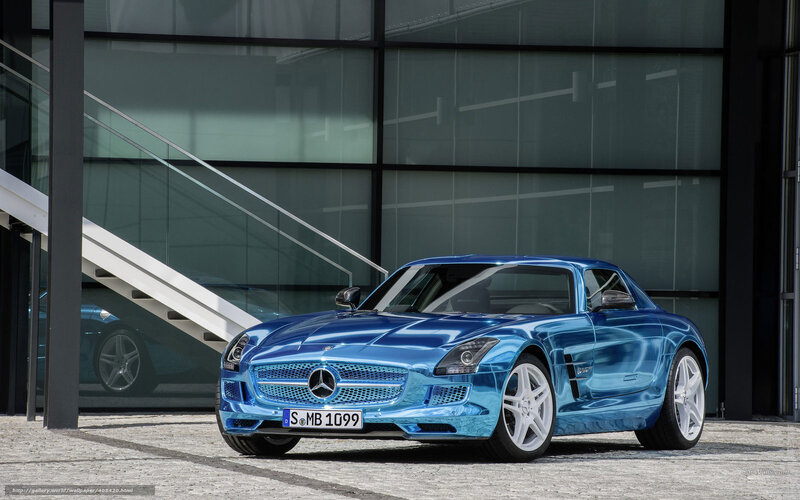 Blue Mercedes-benz Sports Car — Modern, Afternoon